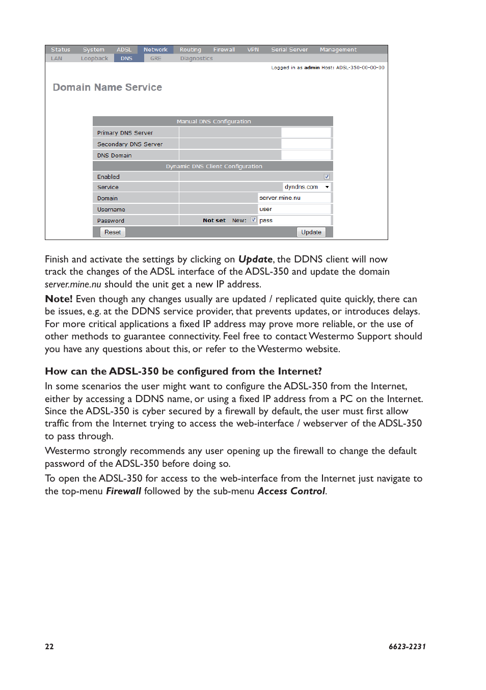 Westermo ADSL-350 User Manual | Page 22 / 28