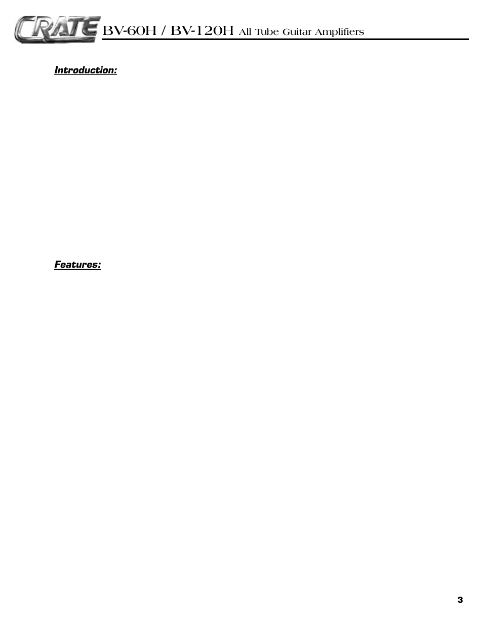 Crate Amplifiers ALL TUBE BV-129H User Manual | Page 3 / 12