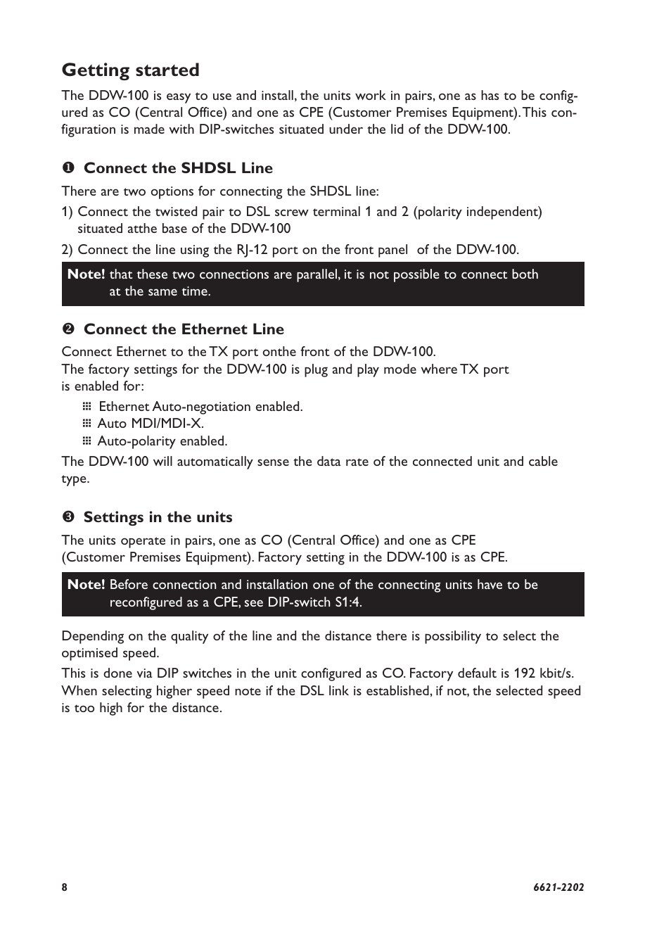 Getting started | Westermo DDW-100 User Manual | Page 8 / 20