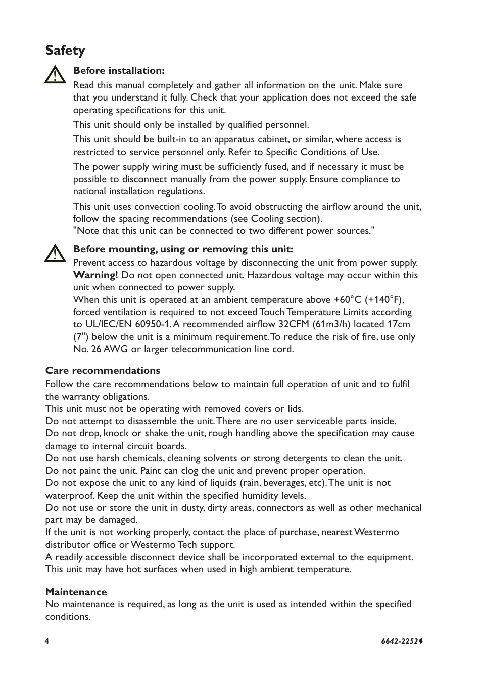 Safety | Westermo DDW-142-EX User Manual | Page 4 / 28