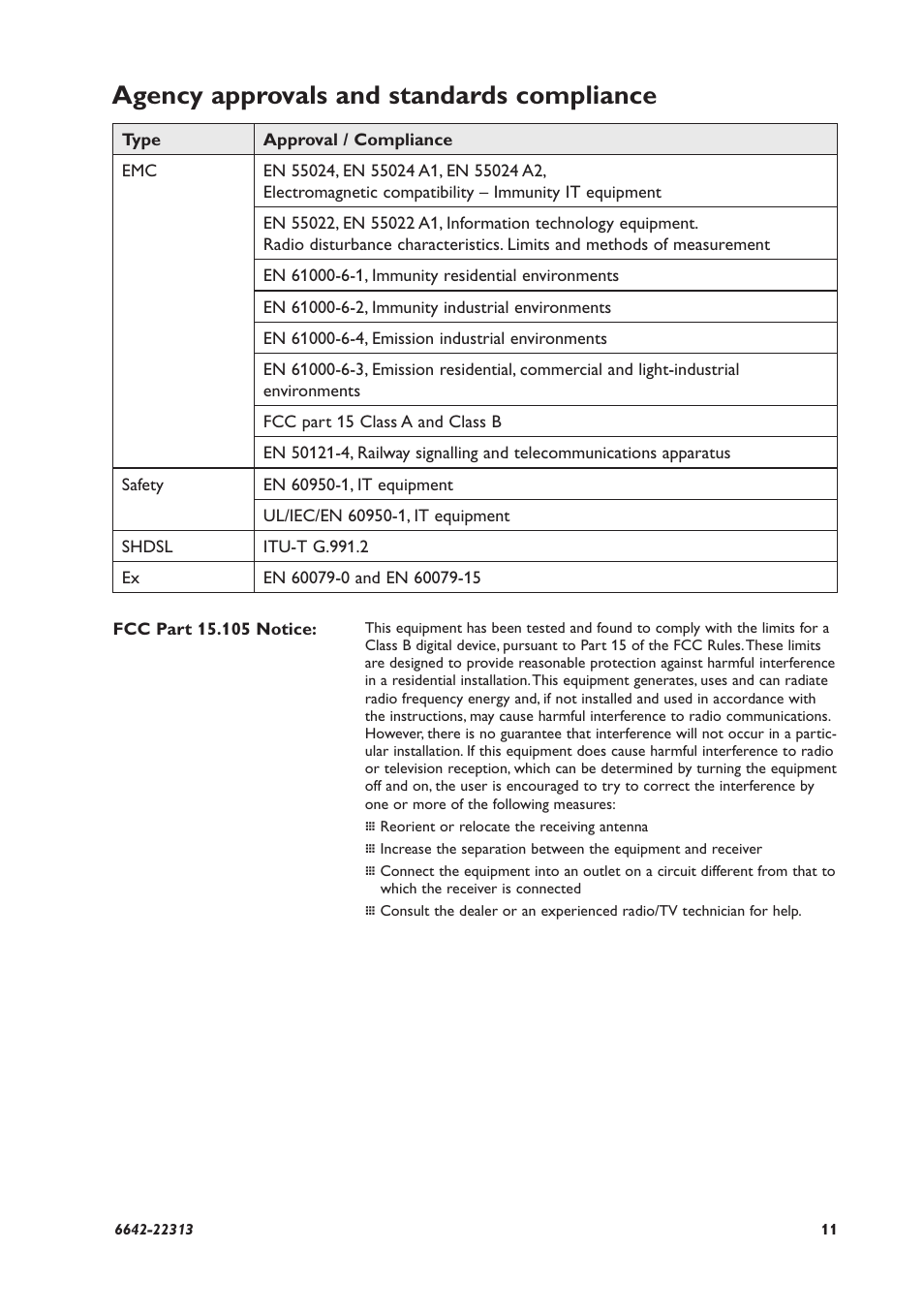 Agency approvals and standards compliance | Westermo DDW-225-EX User Manual | Page 11 / 24