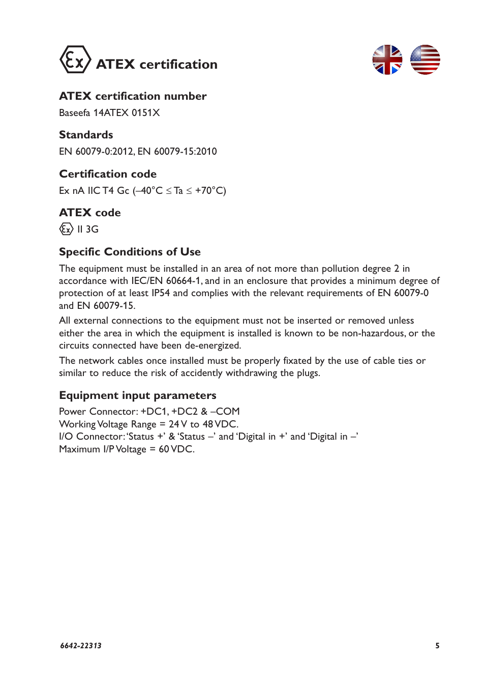 Atex certification | Westermo DDW-225-EX User Manual | Page 5 / 24