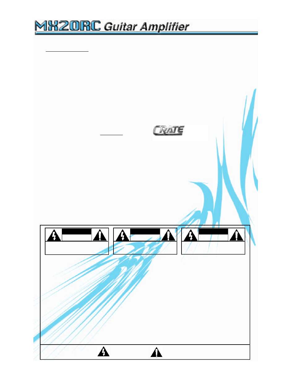 Crate Amplifiers CRATE MX20RC User Manual | Page 2 / 8