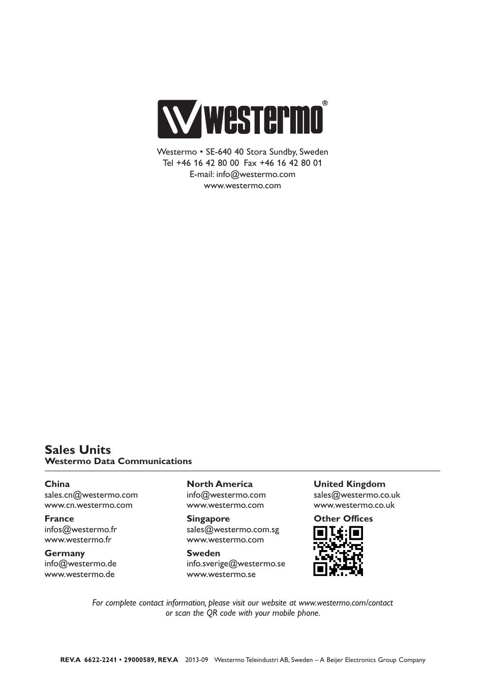 Sales units | Westermo DR-270 User Manual | Page 28 / 28