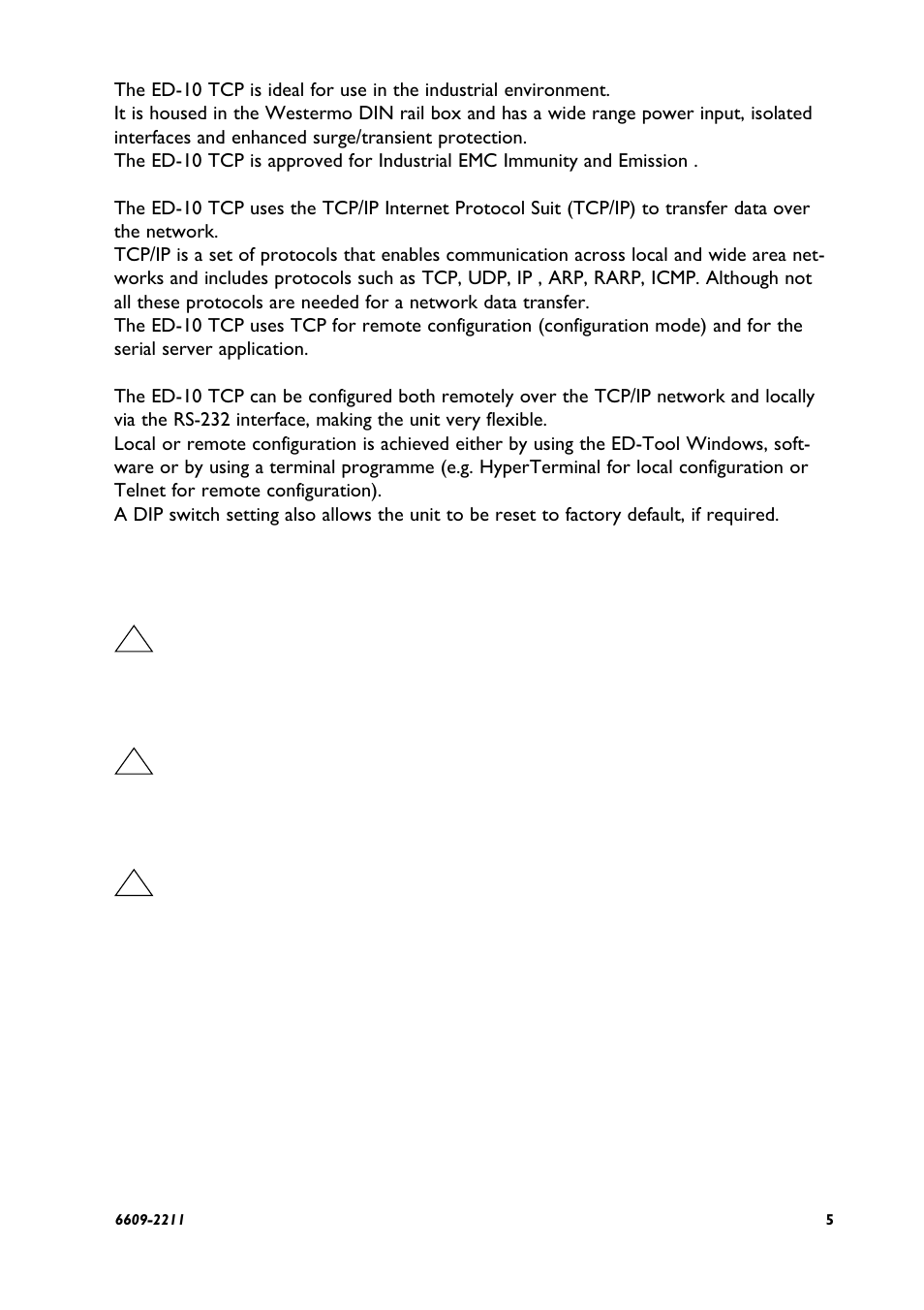 Safety | Westermo ED-10 TCP User Manual | Page 5 / 32