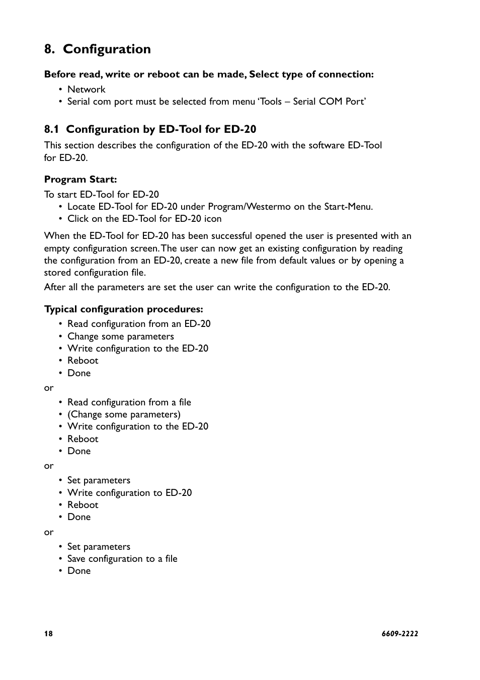 Configuration | Westermo ED-20 User Manual | Page 18 / 36