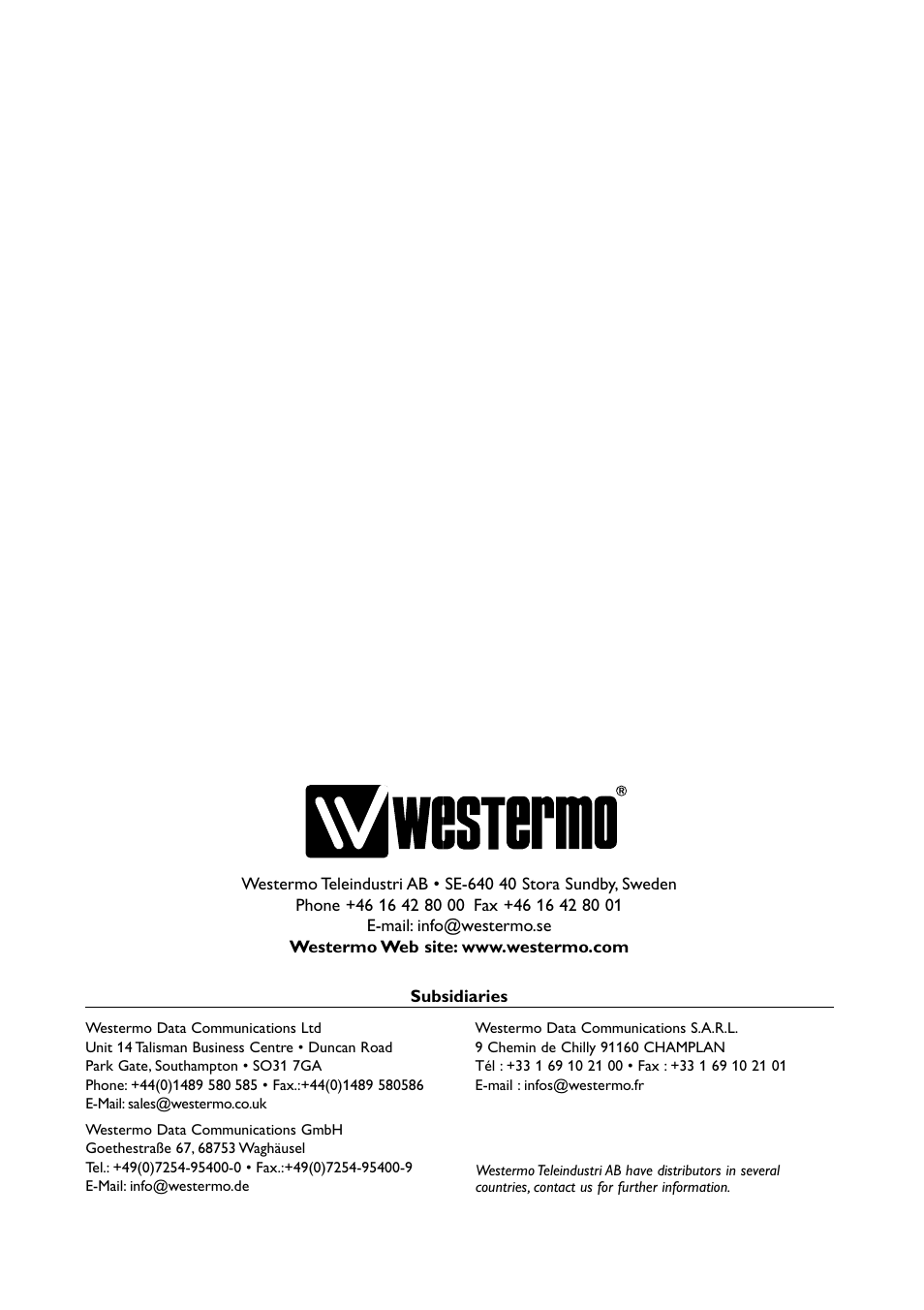 Westermo ED-20 User Manual | Page 36 / 36