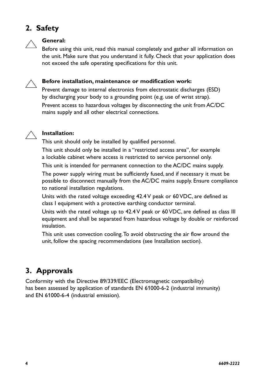 Safety, Approvals | Westermo ED-20 User Manual | Page 4 / 36