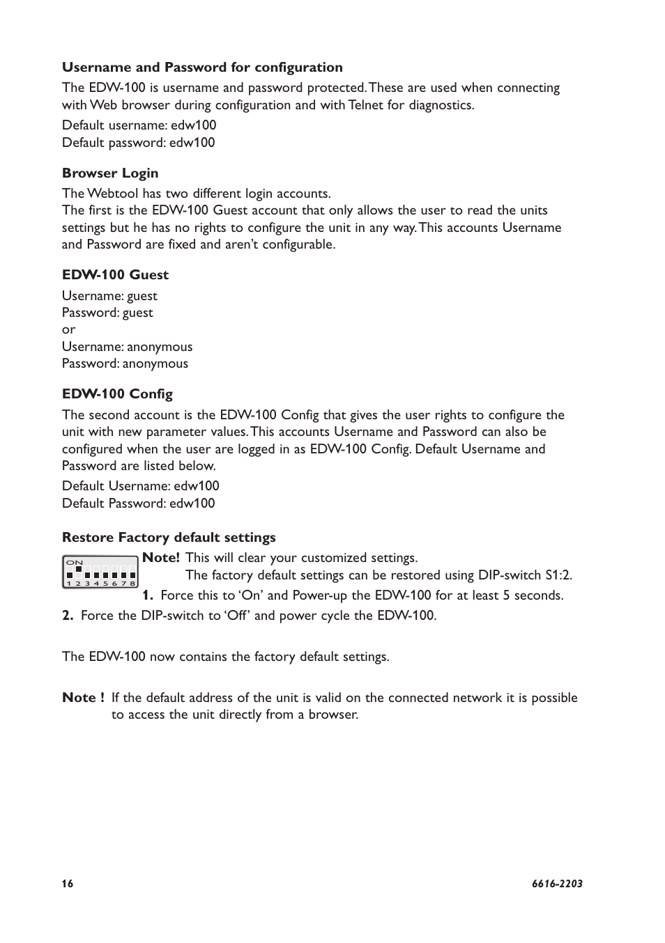 Westermo EDW-100 User Manual | Page 16 / 32