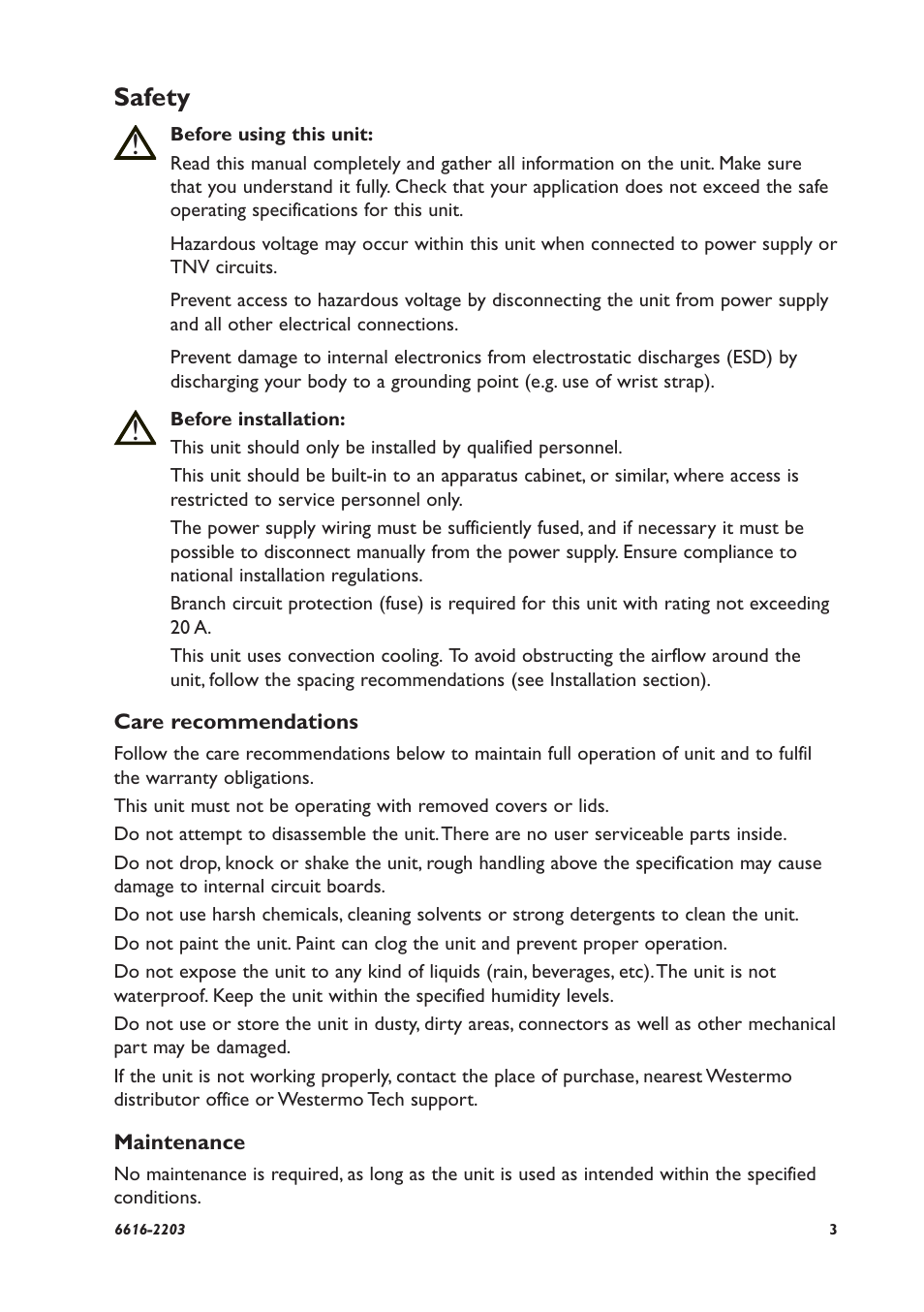 Safety | Westermo EDW-100 User Manual | Page 3 / 32