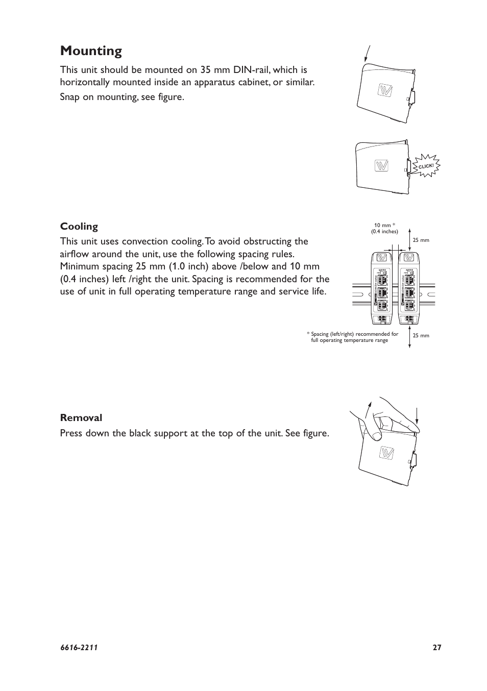 Mounting | Westermo EDW-120 User Manual | Page 27 / 32