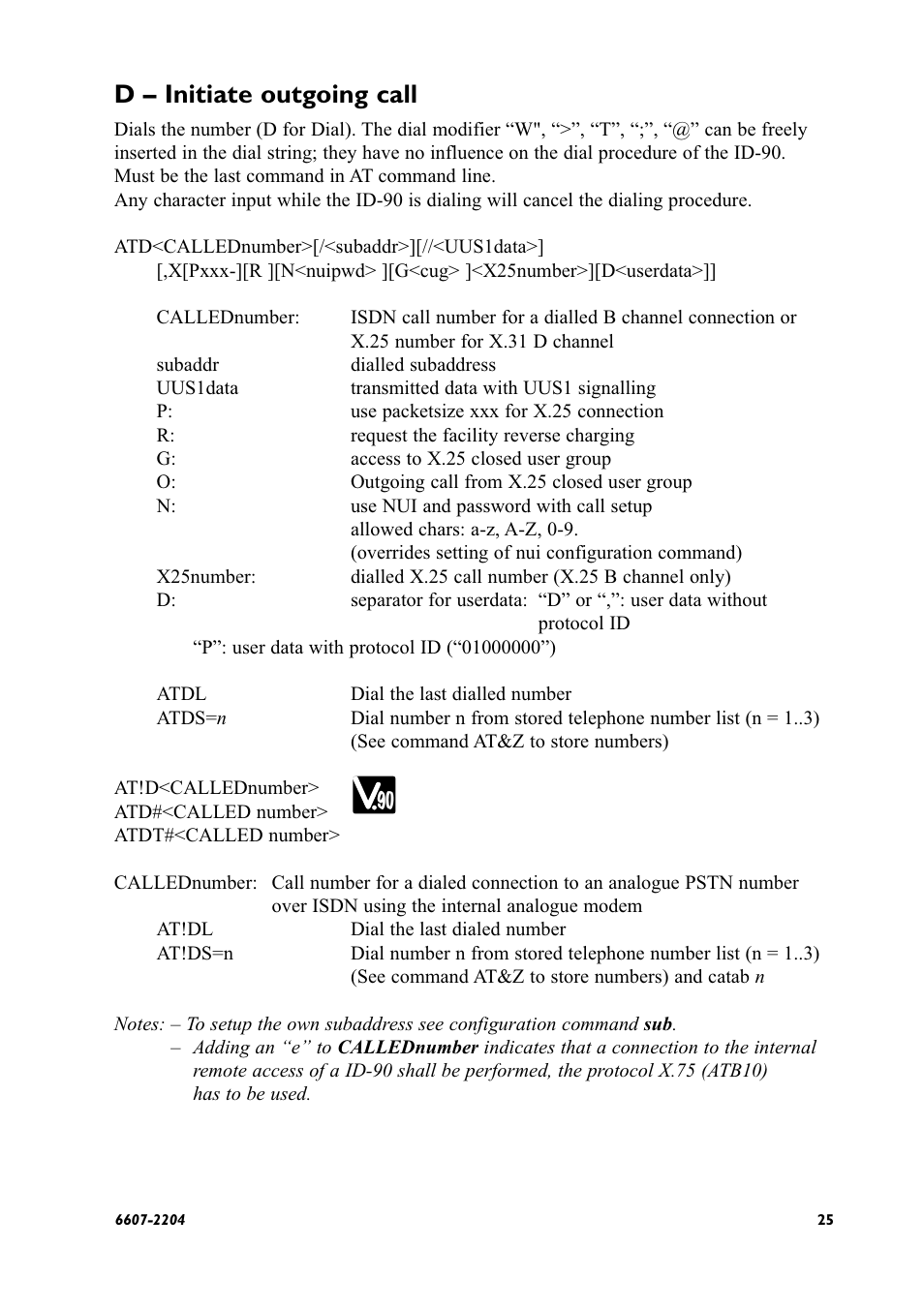 D – initiate outgoing call | Westermo ID-90 User Manual | Page 25 / 124