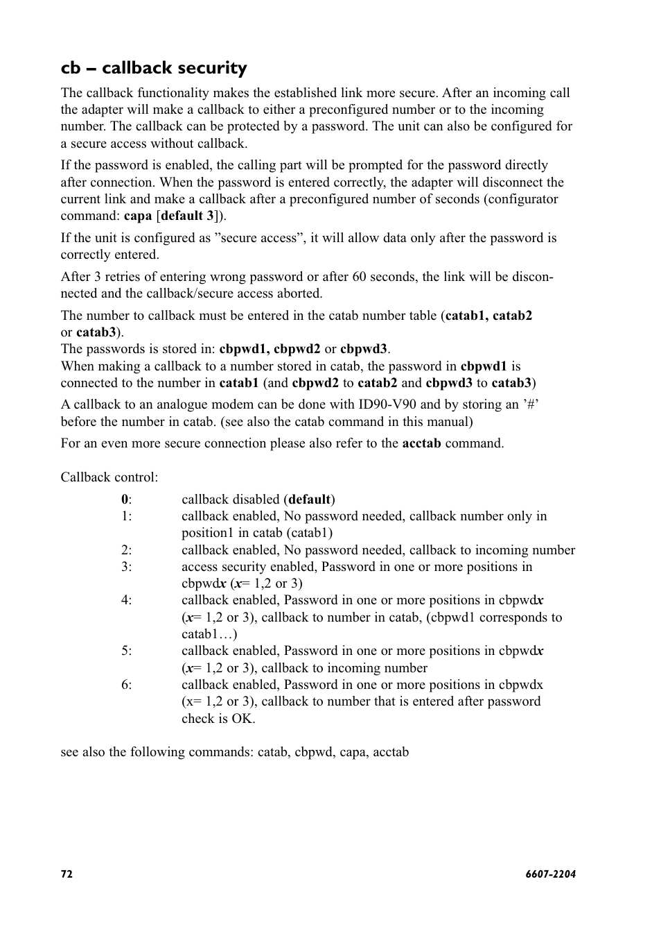 Cb – callback security | Westermo ID-90 User Manual | Page 72 / 124