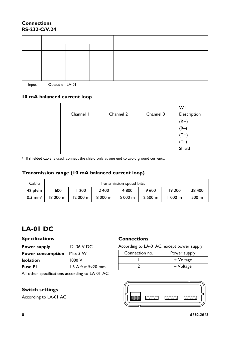 La-01 dc | Westermo LA-01 User Manual | Page 4 / 6