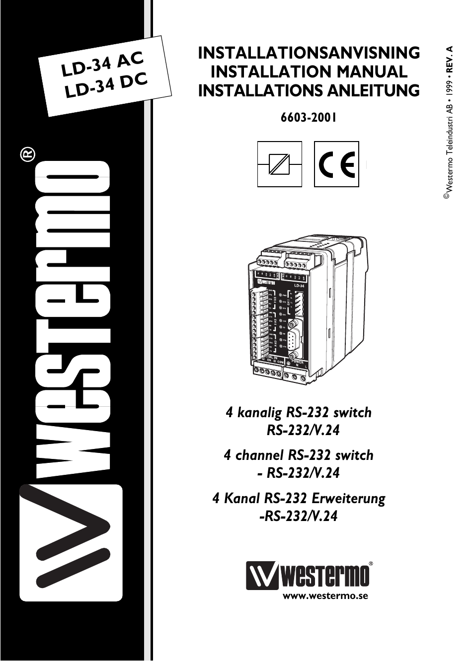 Westermo LD-34 User Manual | 8 pages