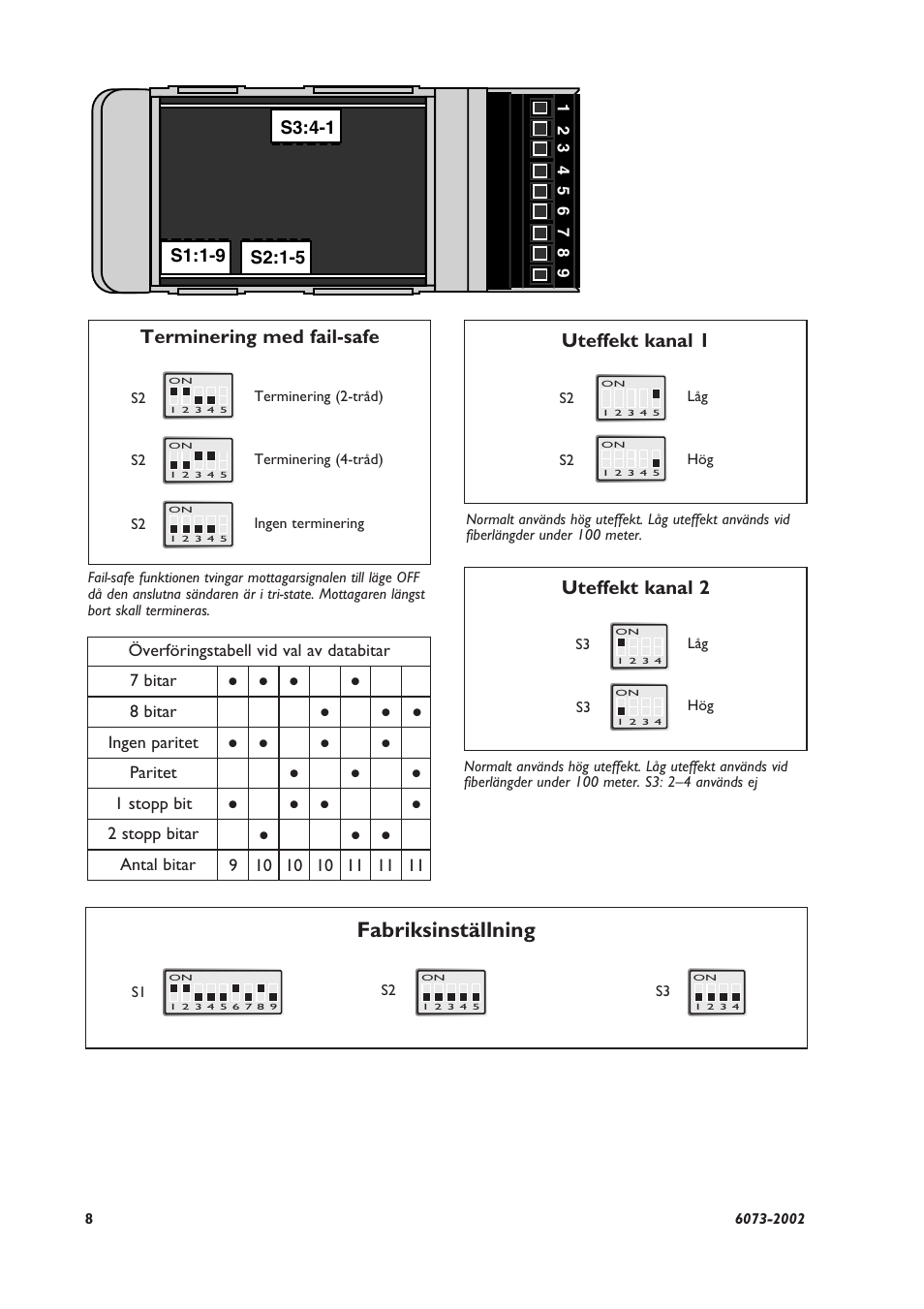 Fabriksinställning | Westermo LD-64 User Manual | Page 8 / 42