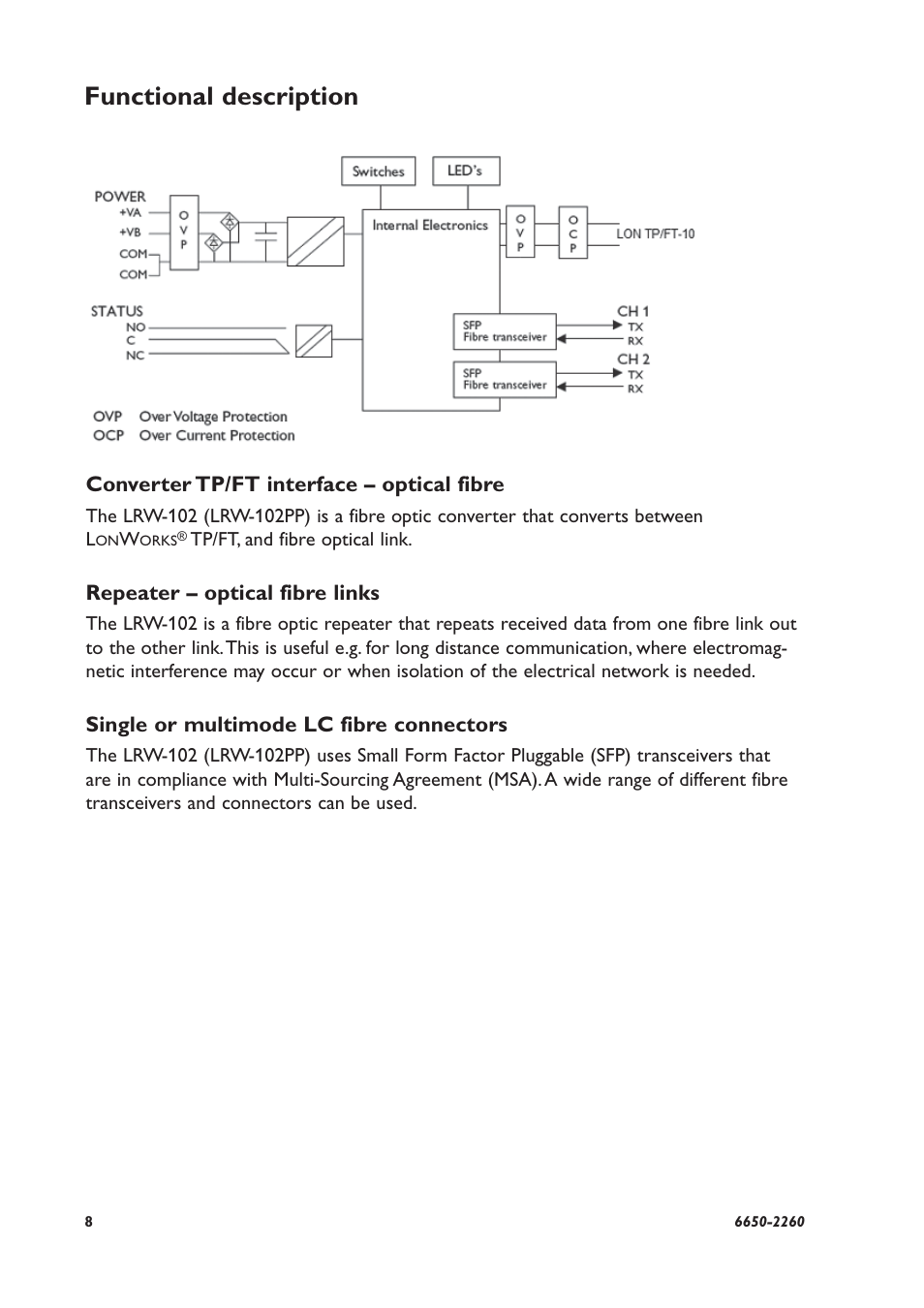 Functional description | Westermo LRW-102 User Manual | Page 8 / 28