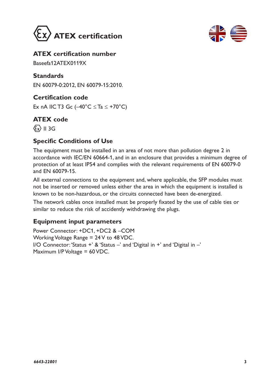 Atex certification | Westermo Lynx-x05-S1-EX User Manual | Page 3 / 24