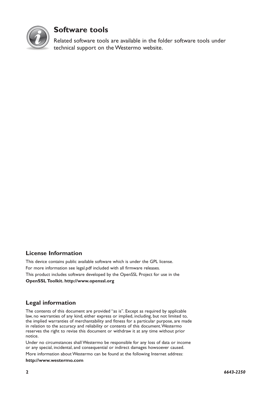 Software tools | Westermo Lynx-x06-F2G User Manual | Page 2 / 16
