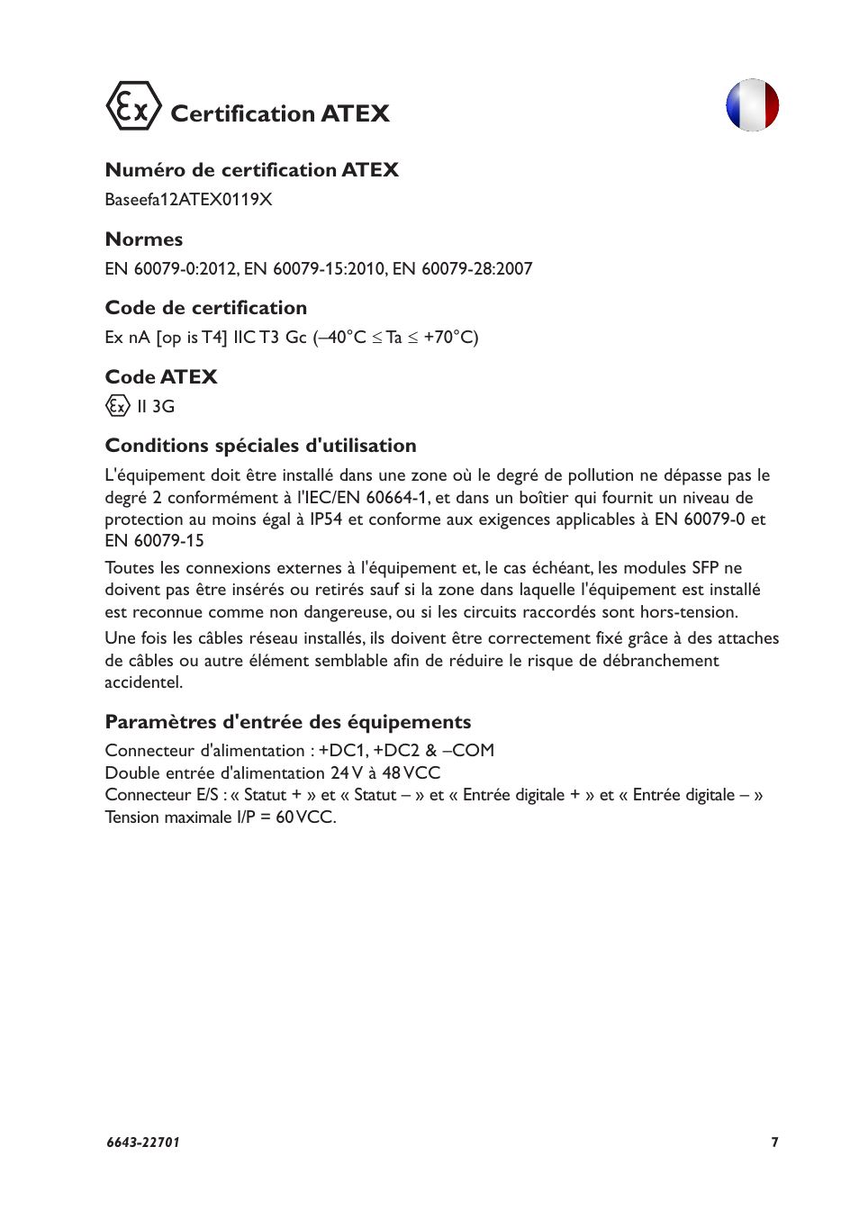 Certification atex | Westermo Lynx-x08-F2G-S2-EX User Manual | Page 7 / 24
