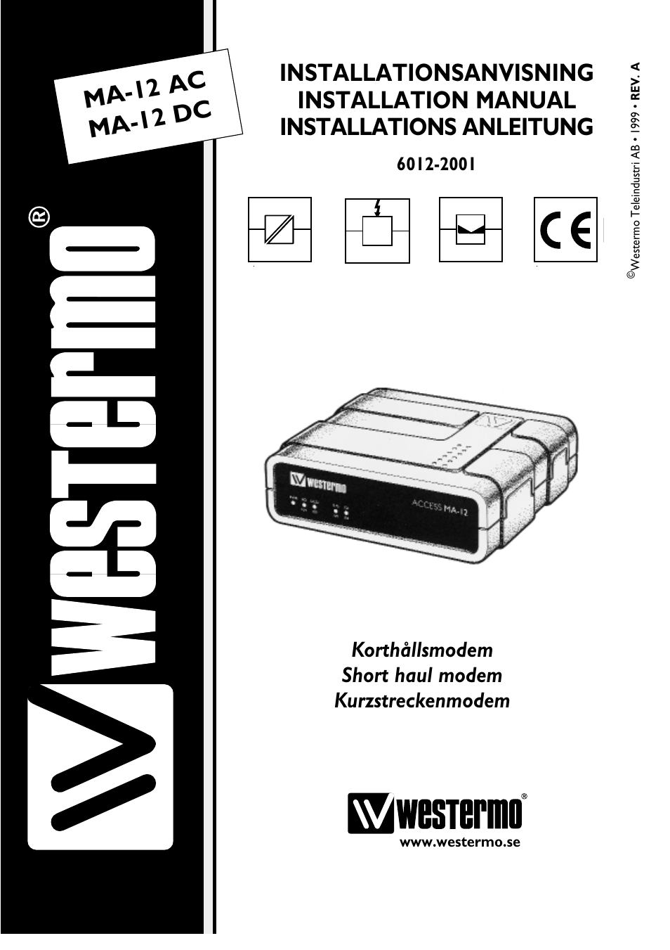 Westermo MA-12 User Manual | 8 pages