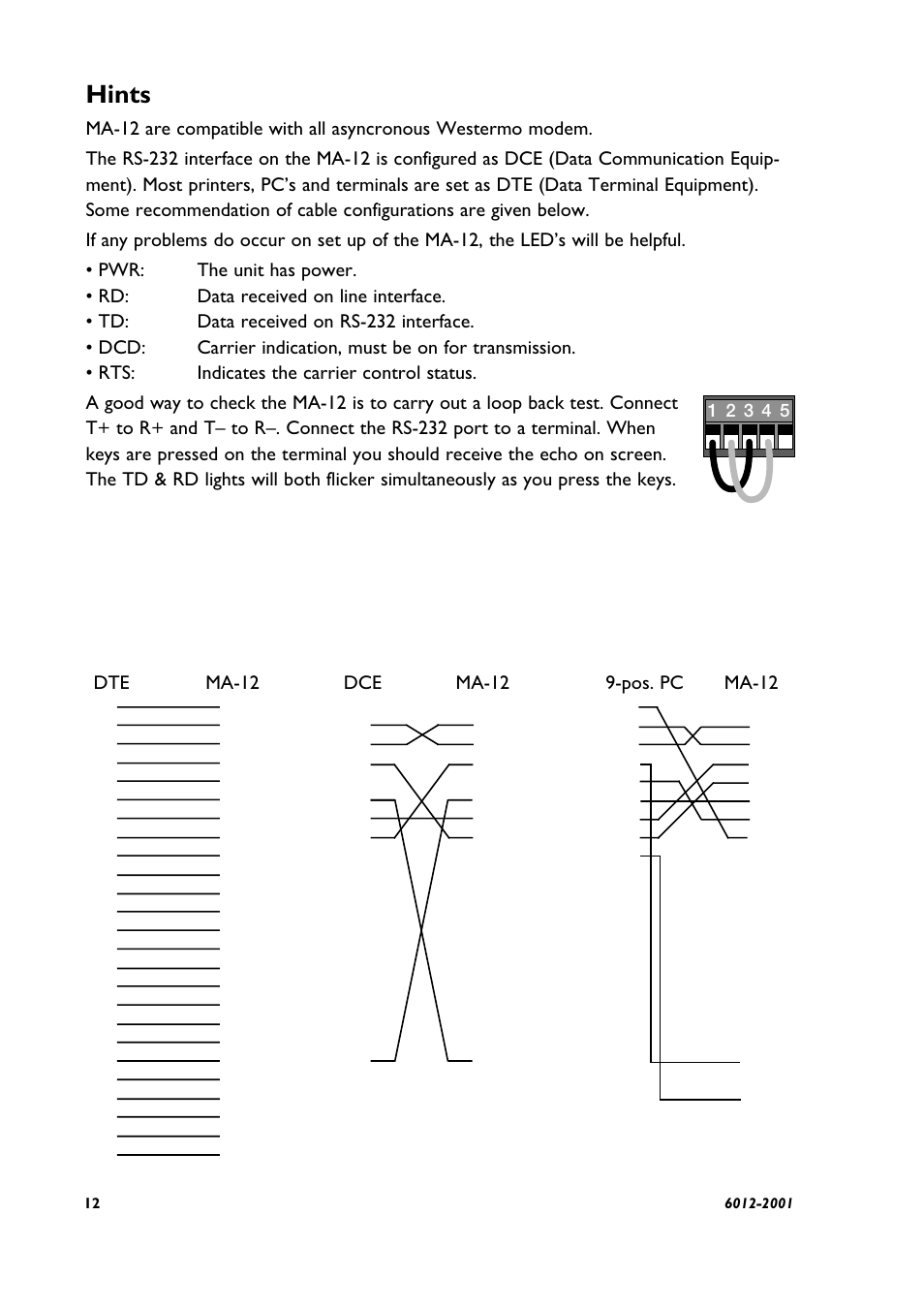 Hints | Westermo MA-12 User Manual | Page 6 / 8