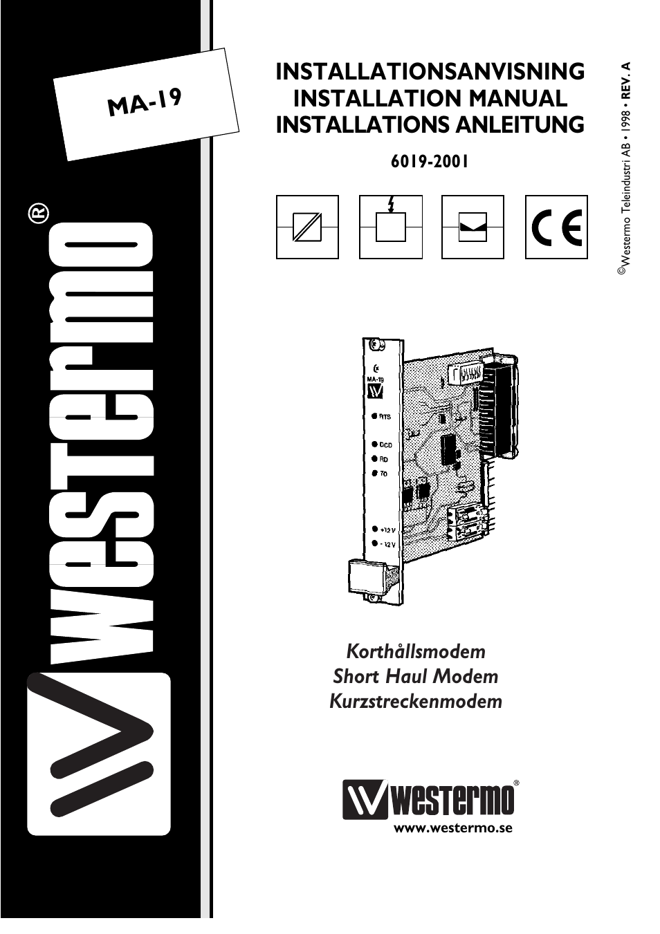 Westermo MA-19 User Manual | 8 pages