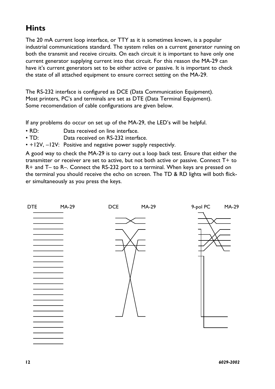 Hints | Westermo MA-29 User Manual | Page 12 / 28