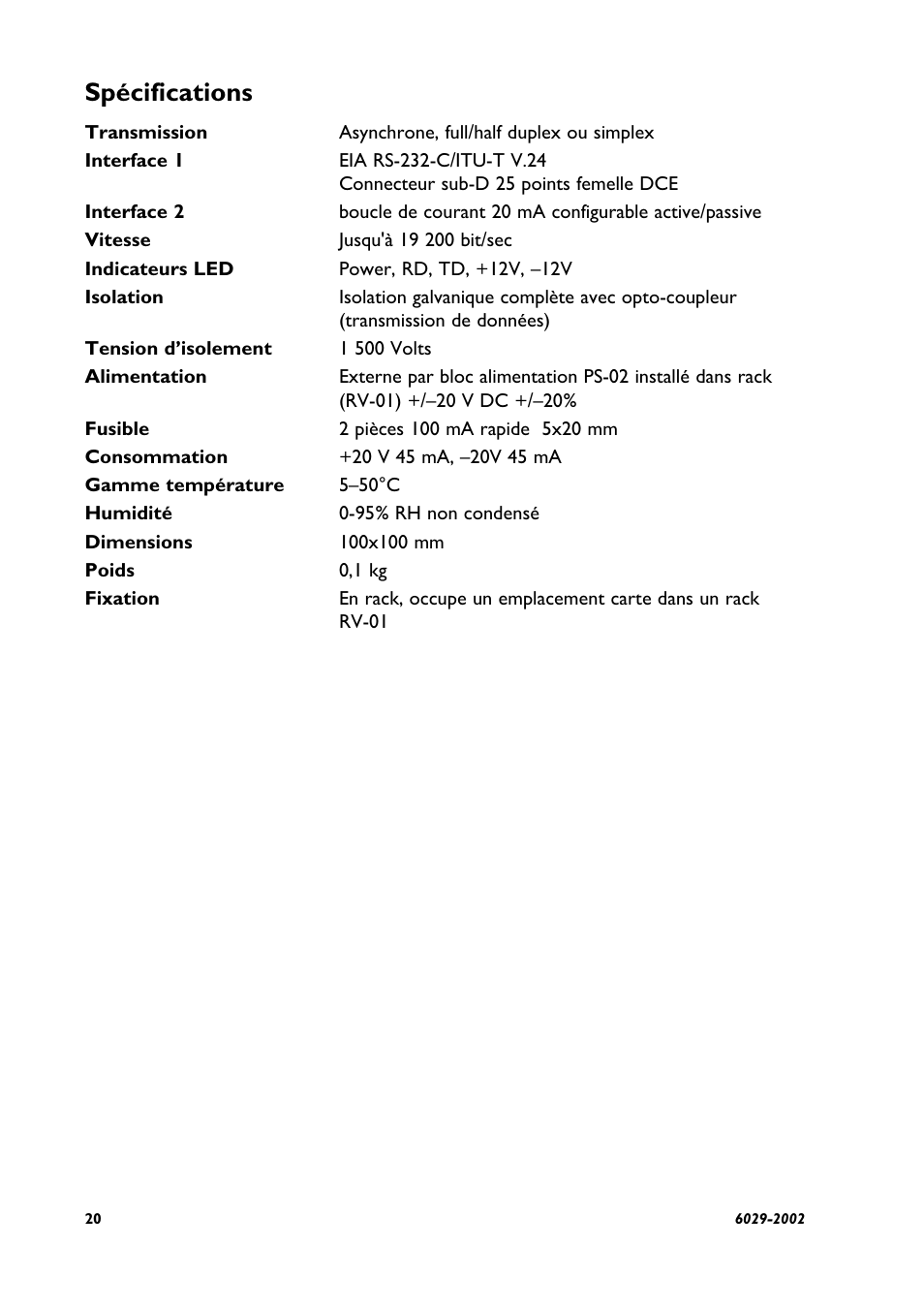 Spécifications | Westermo MA-29 User Manual | Page 20 / 28