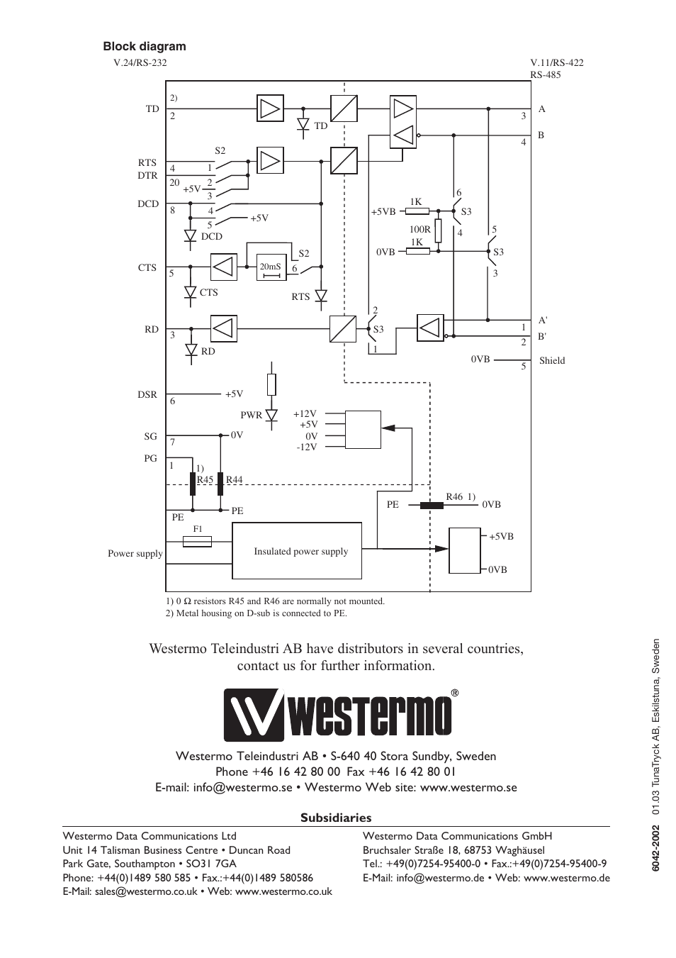 Subsidiaries | Westermo MA-42 User Manual | Page 8 / 8