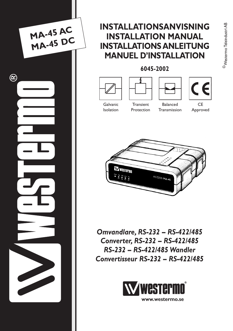 Westermo MA-45 User Manual | 28 pages