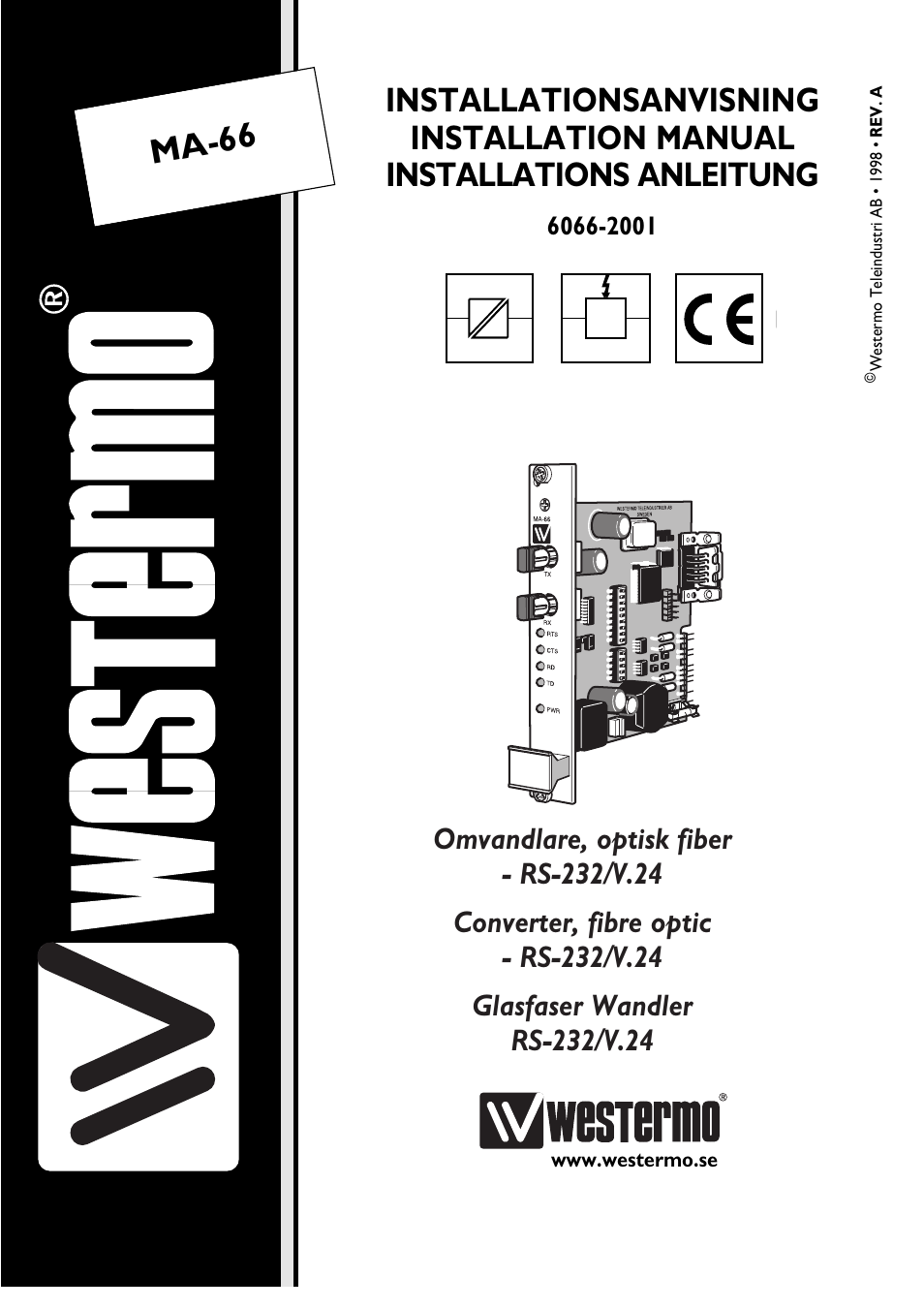 Westermo MA-66 User Manual | 8 pages