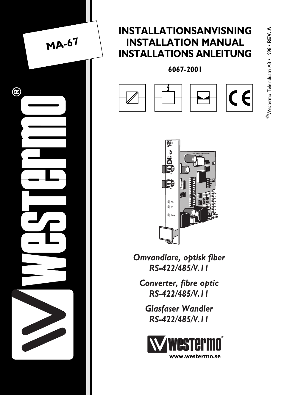 Westermo MA-67 User Manual | 8 pages