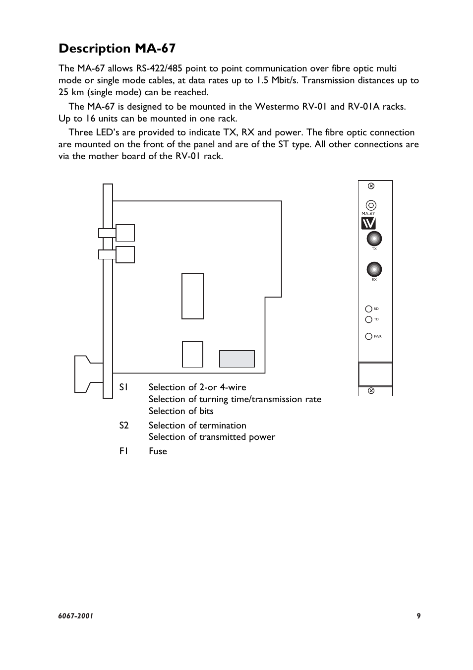 Description ma-67 | Westermo MA-67 User Manual | Page 3 / 8