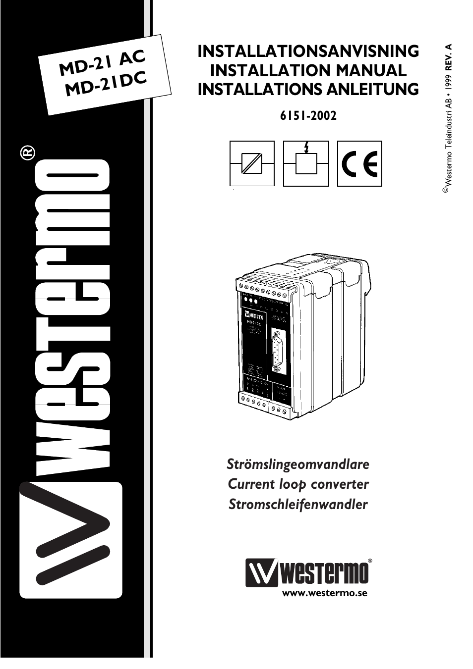 Westermo MD-21 User Manual | 8 pages