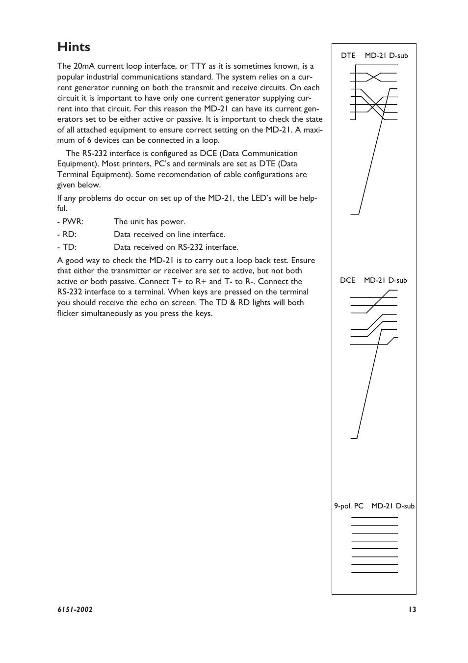 Hints | Westermo MD-21 User Manual | Page 7 / 8