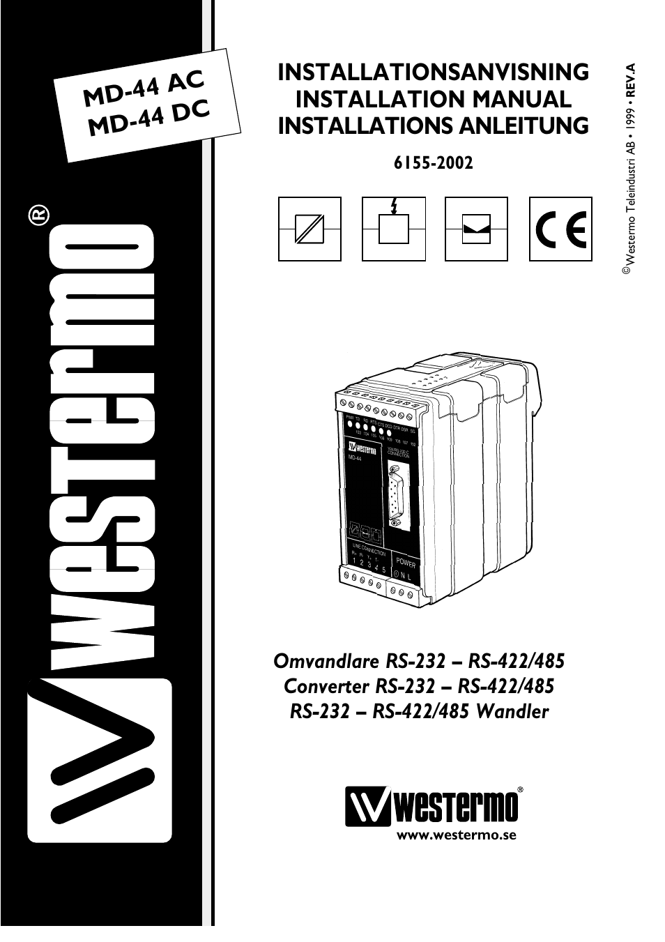 Westermo MD-44 User Manual | 8 pages