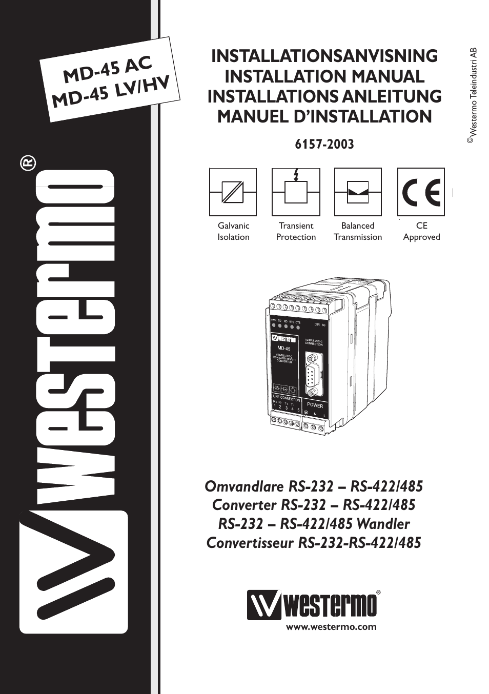 Westermo MD-45 User Manual | 60 pages