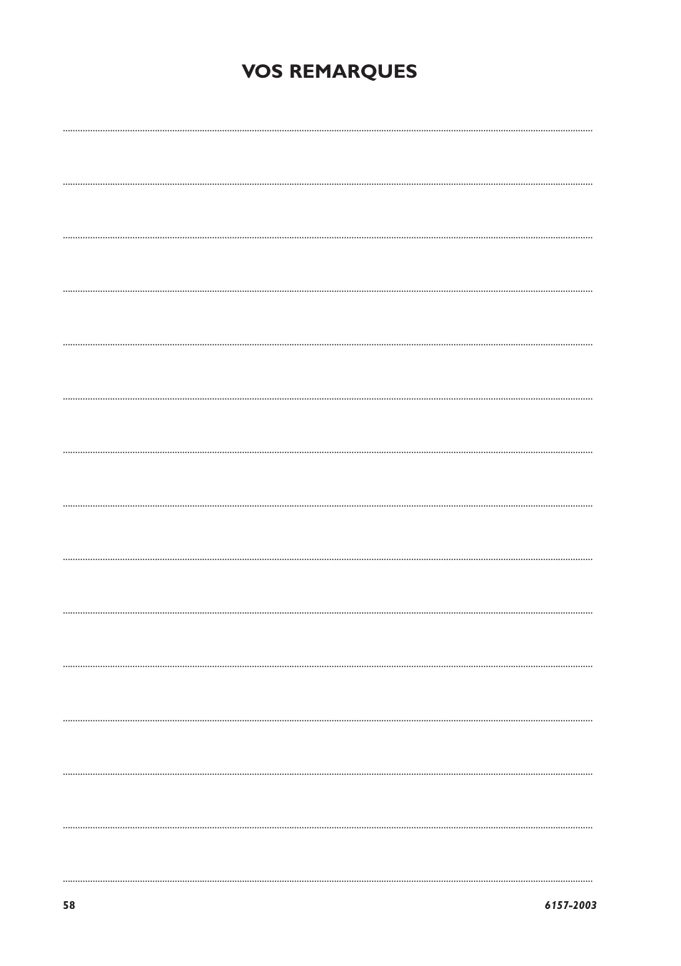 Vos remarques | Westermo MD-45 User Manual | Page 58 / 60