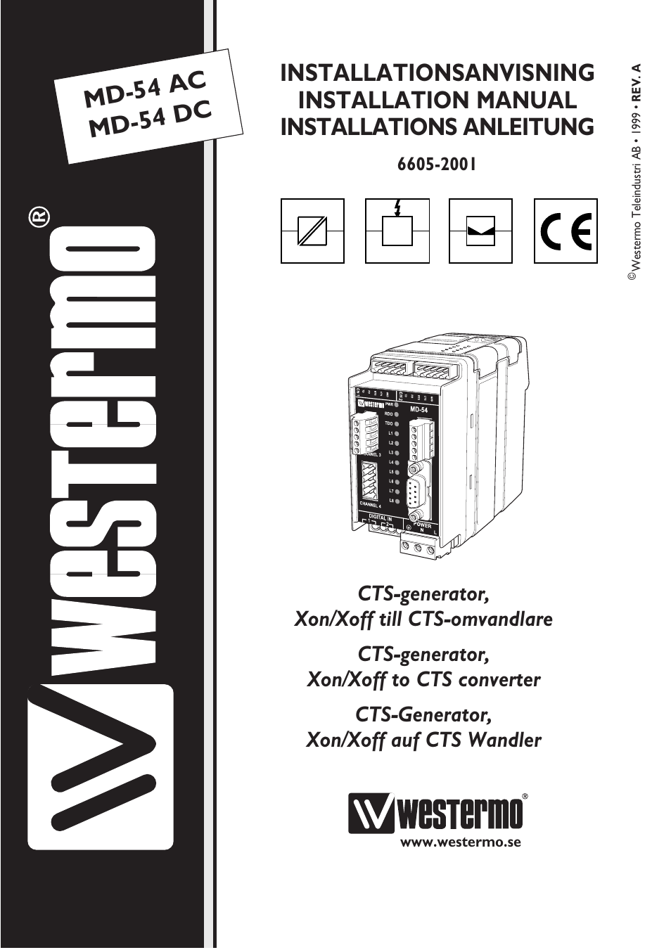 Westermo MD-54 User Manual | 12 pages