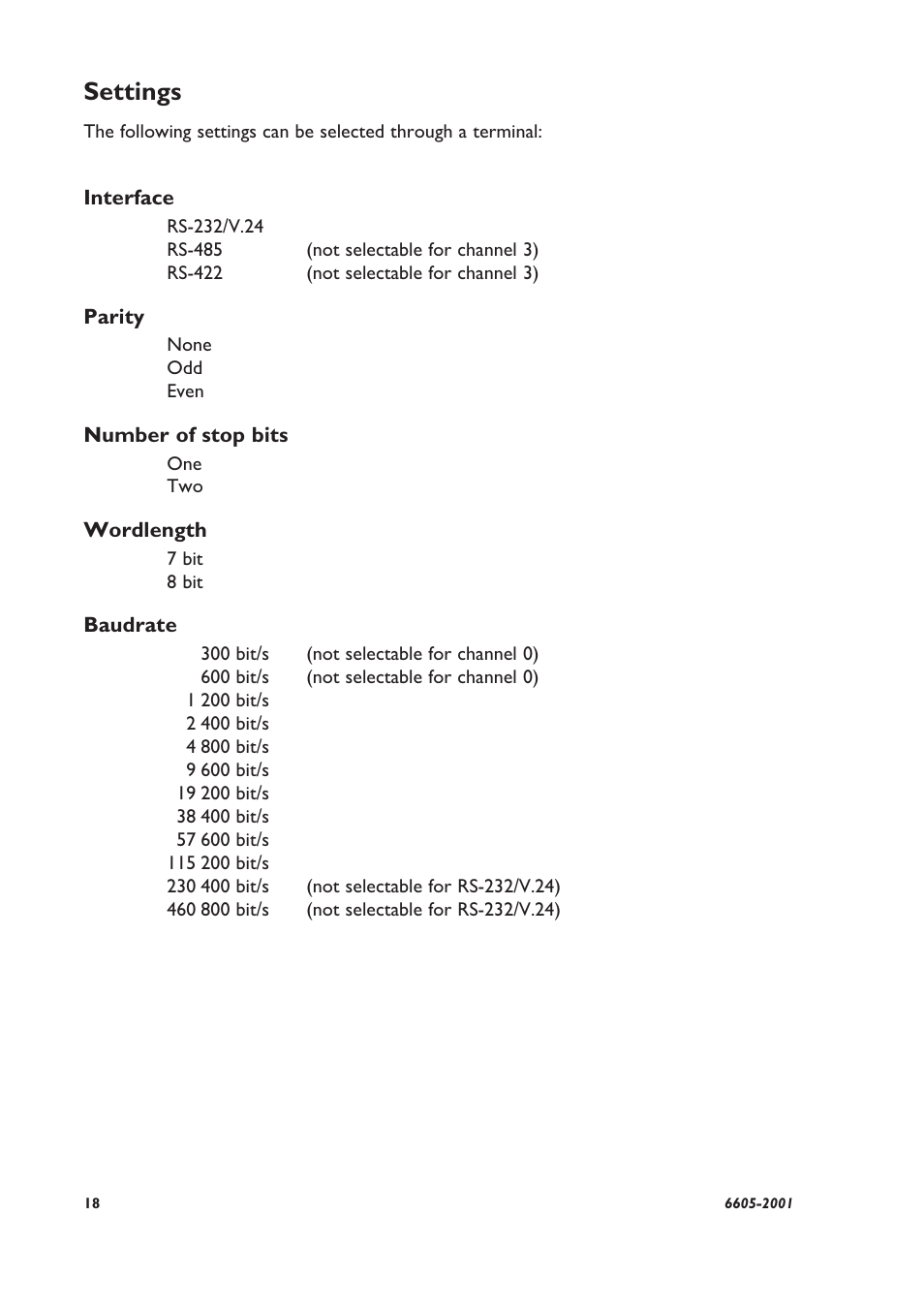 Settings | Westermo MD-54 User Manual | Page 7 / 12