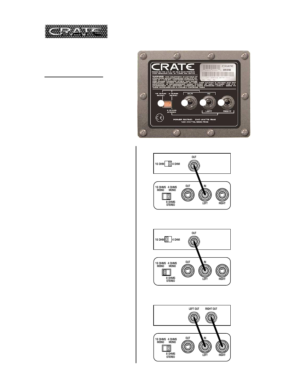 Bv412rvb/svb, Guitar enclosure | Crate Amplifiers BV412SVB User Manual | Page 3 / 4