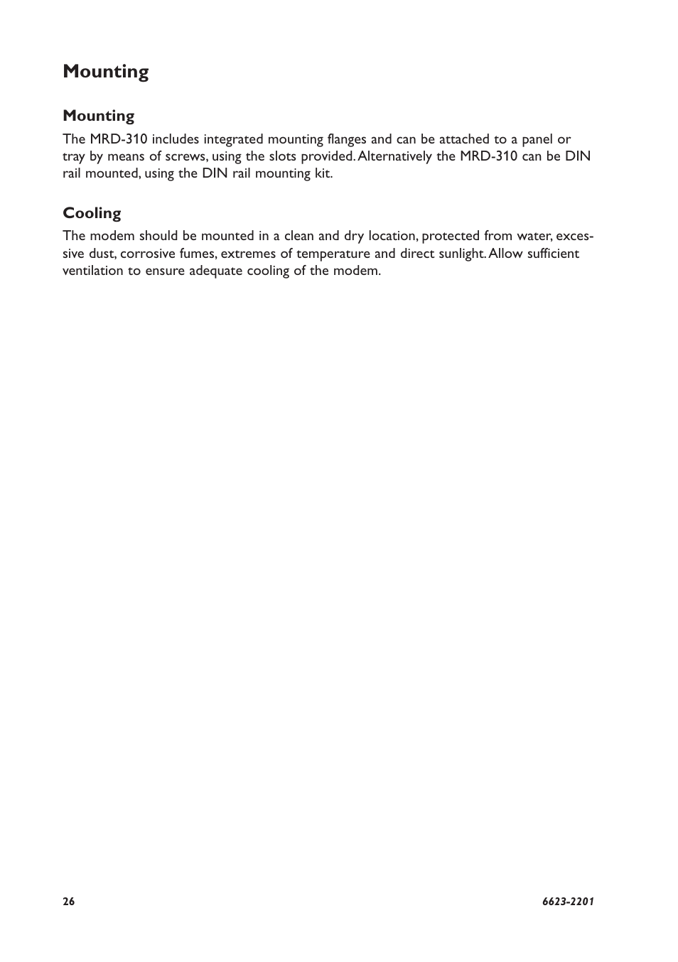 Mounting | Westermo MRD-310 User Manual | Page 26 / 28