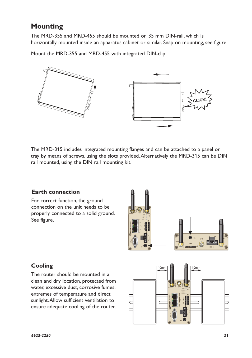 Mounting | Westermo MRD-315 User Manual | Page 31 / 34