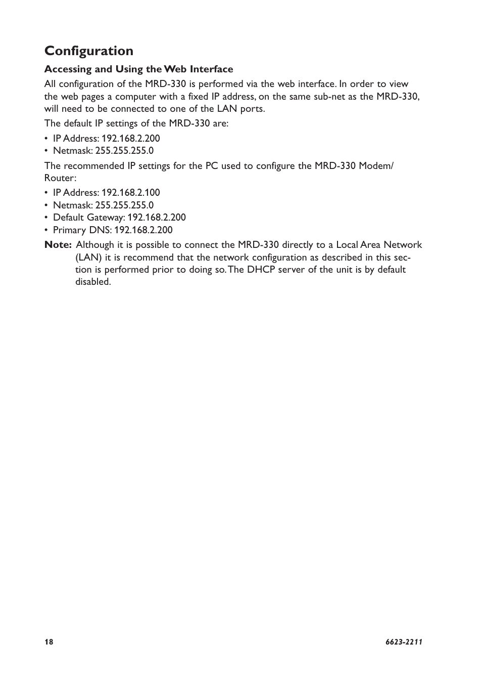 Configuration | Westermo MRD-330 User Manual | Page 18 / 32