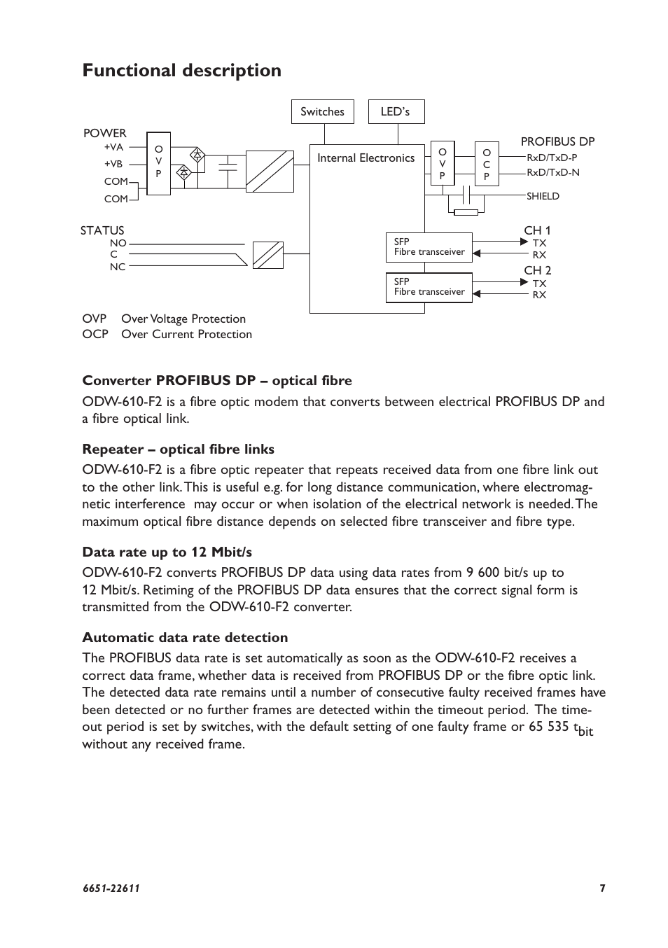 Functional description | Westermo ODW-610-F2 User Manual | Page 7 / 24