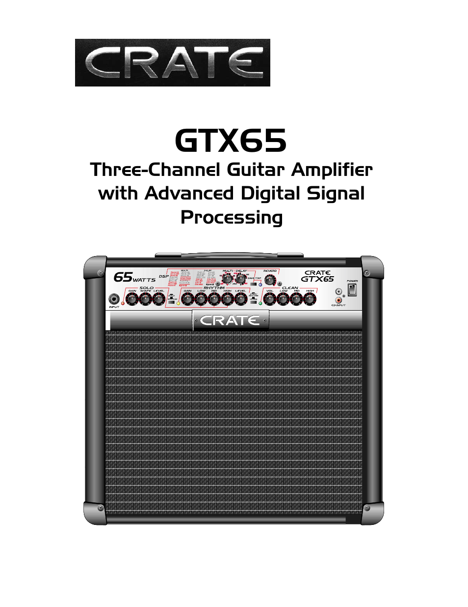 Crate Amplifiers GTX65 User Manual | 16 pages
