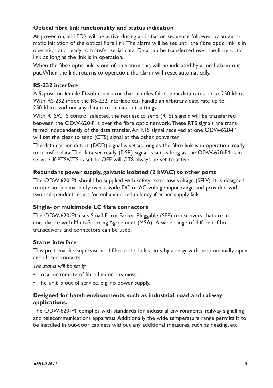 Westermo ODW-620-F1 User Manual | Page 9 / 20