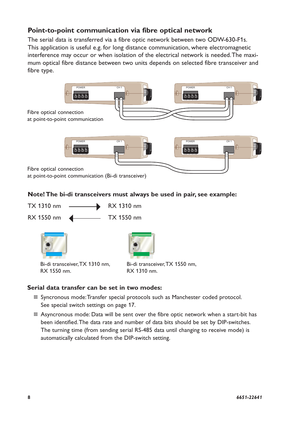 Serial data transfer can be set in two modes | Westermo ODW-630-F1 User Manual | Page 8 / 24