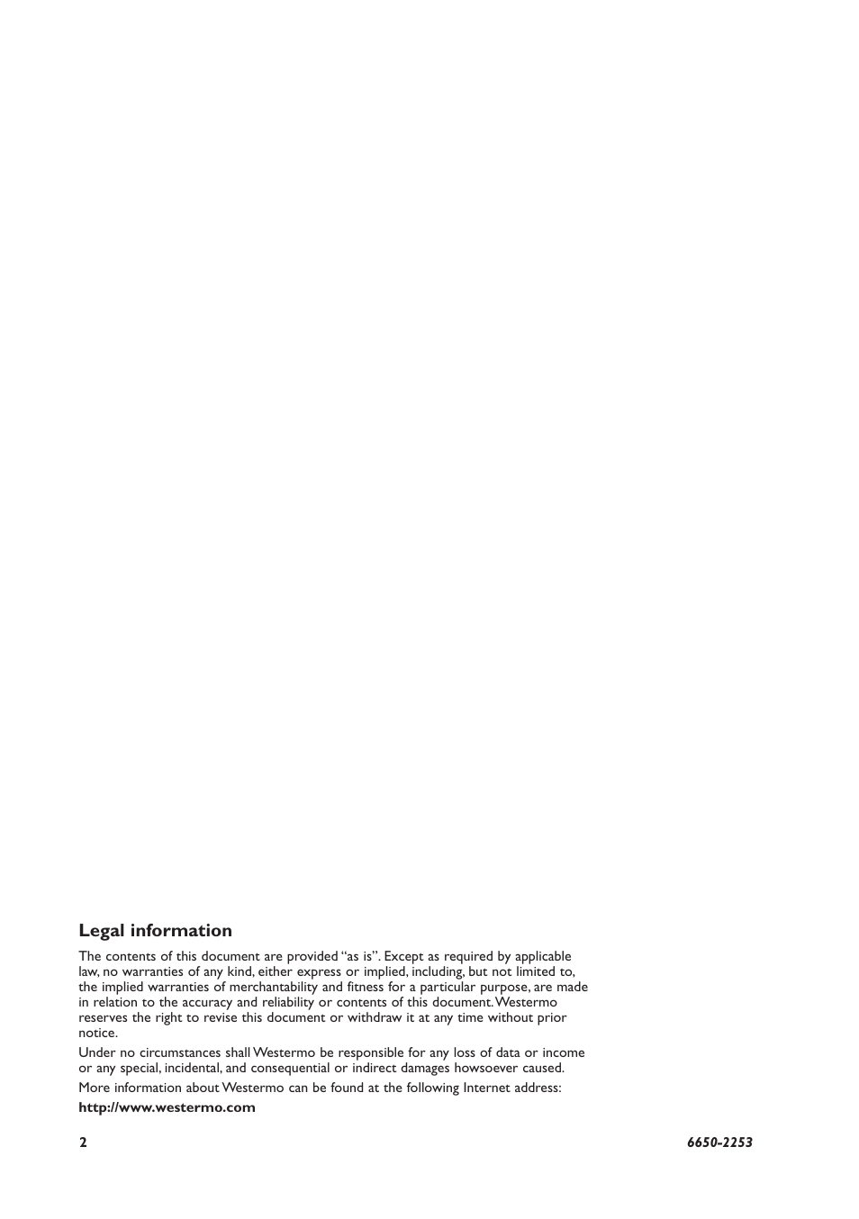 Legal information | Westermo ODW-632 User Manual | Page 2 / 28